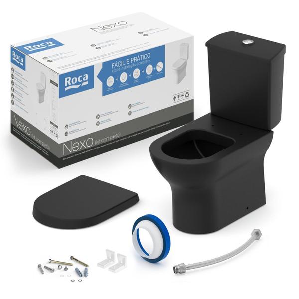 Kit Vaso Sanitário com Caixa Acoplada e Assento Soft Close Nexo Roca Imagem de Kit Vaso Sanitário com Caixa Acoplada e Assento Soft Close Nexo Roca