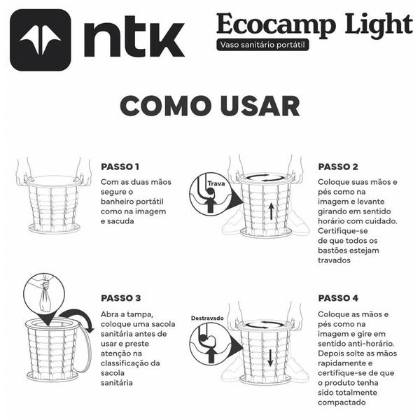 Imagem de Kit Vaso Sanitario Compacto Ecocamp Light 15 L + Colchonete Solteiro