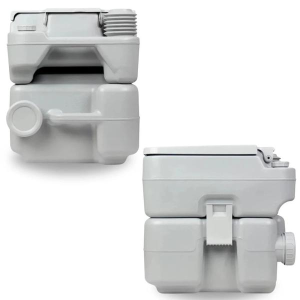 Imagem de Kit Vaso Sanitario Kala Portatil 20 Litros Porta Potti + 4 Eco Bac Bus Ntk 250ml Camping