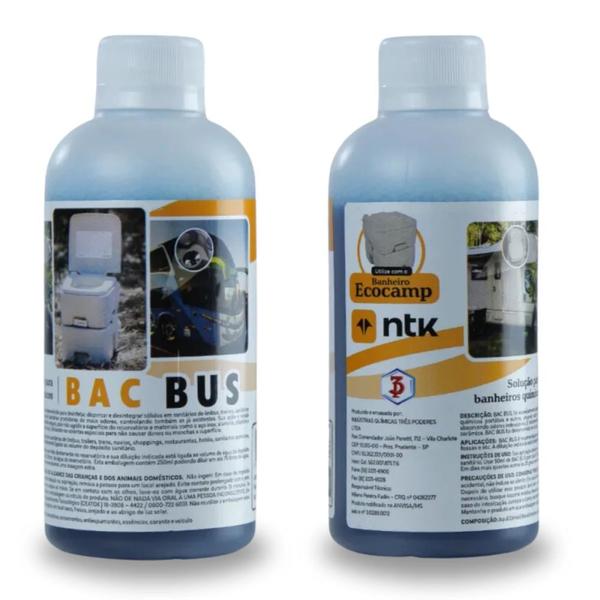 Imagem de Kit Vaso Sanitario Portatil 24 L  Lavatorio Pia  Barraca Banheiro Camping Trocador e  Eco Bac Bus 250ml  Nautika 