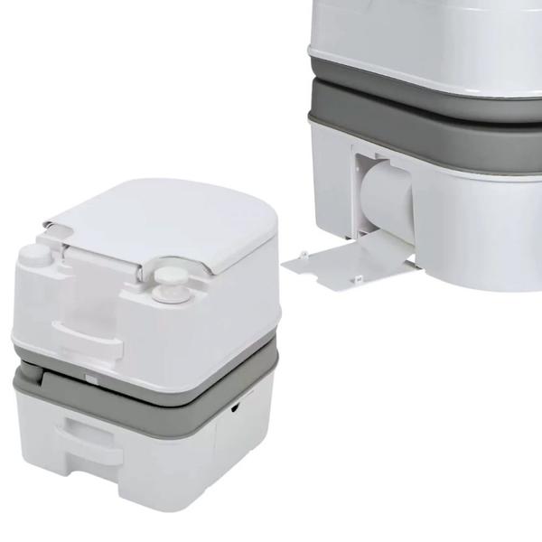 Imagem de Kit Vaso Sanitario Portatil Porta Potti Ecocamp Comfort 24 L + 2 Solventes Bac Bus 2 L  Nautika 