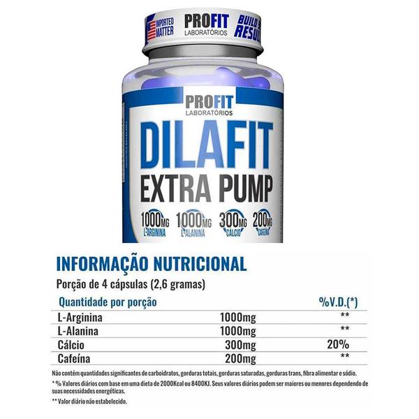 Imagem de Kit vasodilatador dilafit extra pump 120 cápsulas profit + porta cápsulas