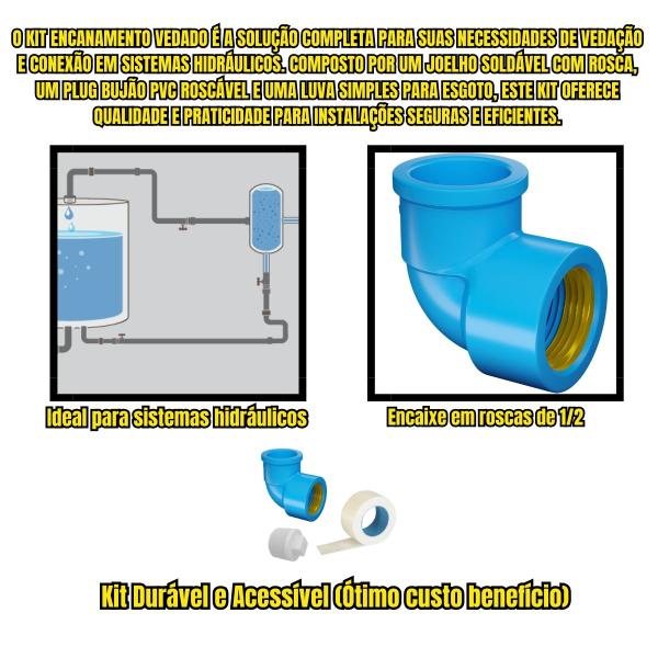 Imagem de Kit Vedação Rosca Latão Plug Fita Encanamento Conexão