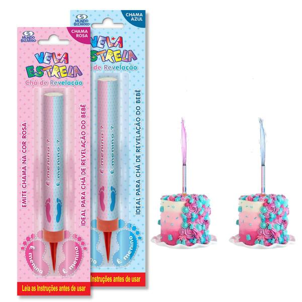 Kit Velas Vulcão Para Chá Revelação Gêmeos Menina E Menino - Hug Box Imagem de Kit Velas Vulcão Para Chá Revelação Gêmeos Menina E Menino