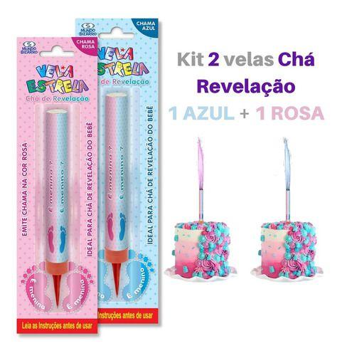 Kit Velas Vulcão Para Chá Revelação Gêmeos Menina E Menino - Hug Box Imagem de Kit Velas Vulcão Para Chá Revelação Gêmeos Menina E Menino