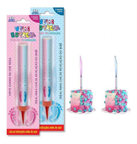 Kit Velas Vulcão Para Chá Revelação Gêmeos Menina E Menino - Hug Box Imagem de Kit Velas Vulcão Para Chá Revelação Gêmeos Menina E Menino