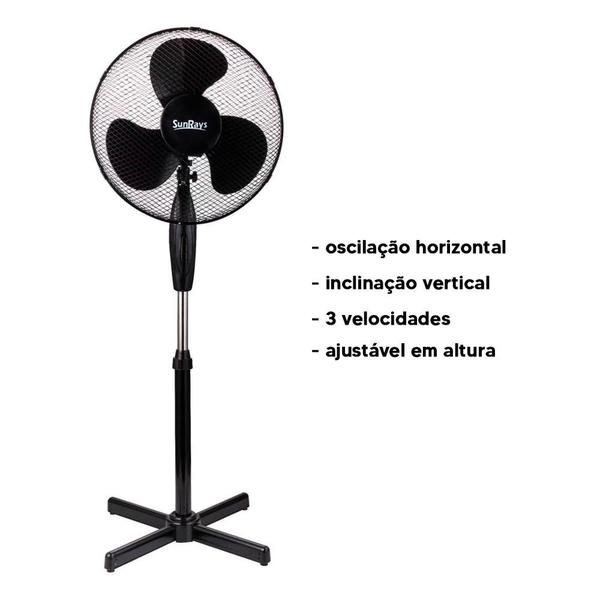 Imagem de Kit ventilador de coluna 40cm preto - sunrays