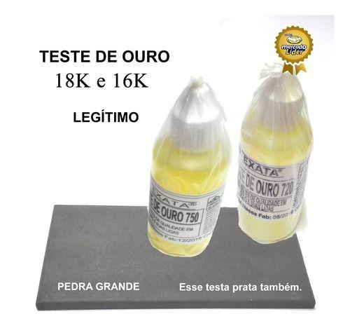 Imagem de Kit Verifica Ouro - Pedra Grande + Ácido 18k E 16k Com 30 Ml