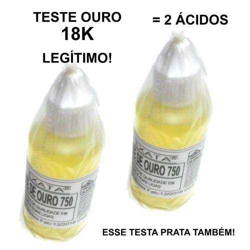 Kit Verificador Ouro Prata = 2 Ácidos 18k Com 30 Ml Cada - EXATA Imagem de Kit Verificador Ouro Prata = 2 Ácidos 18k Com 30 Ml Cada