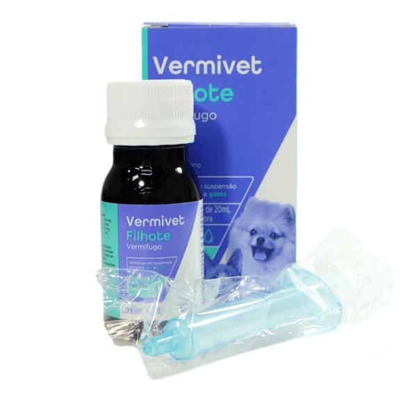 Imagem de Kit Vermífugo Vermivet Filhotes Biovet 20ml C/ 10 unidades