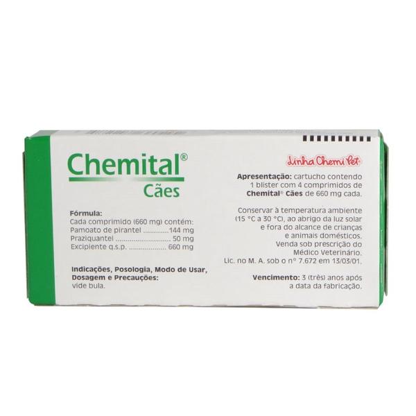 Imagem de Kit Vermífugos Chemital Cães Chemitec 4 Comp. C/ 5 caixas