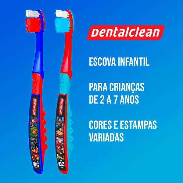 Imagem de Kit Viagem Infantil Porta Escova Dental com Pasta e Fio Liga da Justiça Heróis DC Estojo Dentalclean