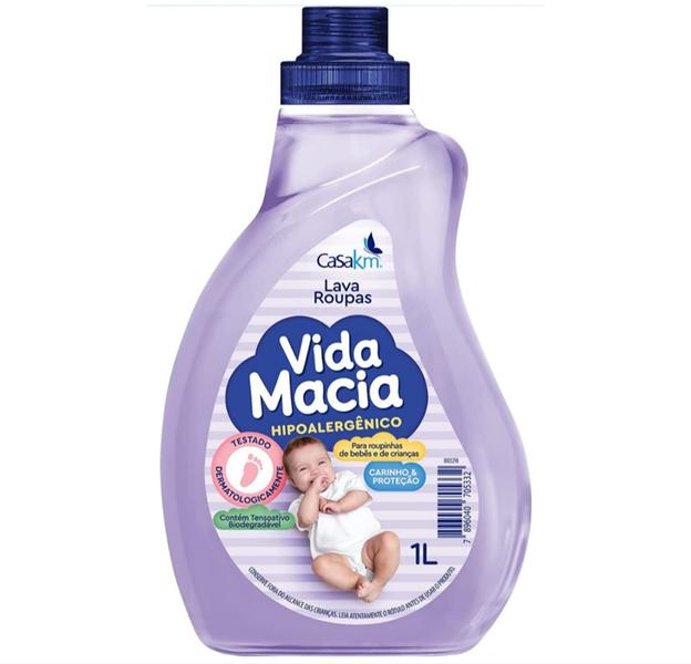 Imagem de Kit Vida Macia. Amaciante 1L, Lava Roupa 1L e Tira Manchas 500ml