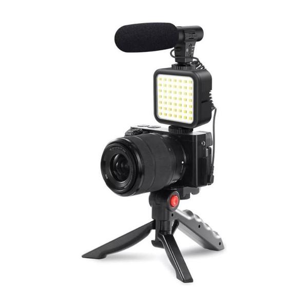 Imagem de Kit Video Maker Tripé + Iluminador + Microfone Para Youtube