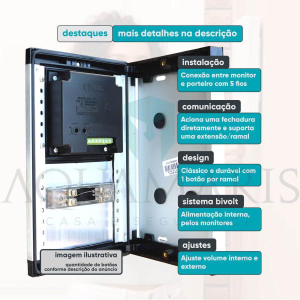 Kit Vídeo Porteiro Eletrônico Hdl Coletivo 3 Pontos Predial Imagem de Kit Vídeo Porteiro Eletrônico Hdl Coletivo 3 Pontos Predial