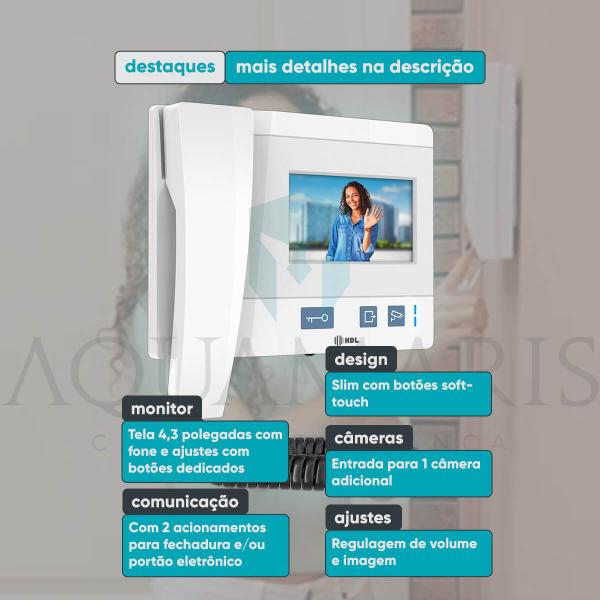 Kit Vídeo Porteiro Eletrônico Hdl Coletivo 3 Pontos Predial Imagem de Kit Vídeo Porteiro Eletrônico Hdl Coletivo 3 Pontos Predial