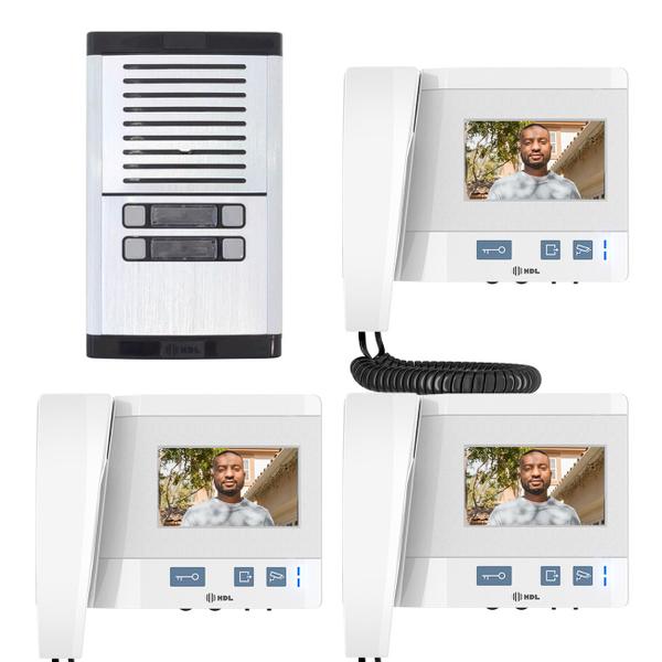 Kit Vídeo Porteiro Eletrônico Hdl Coletivo 3 Pontos Predial Imagem de Kit Vídeo Porteiro Eletrônico Hdl Coletivo 3 Pontos Predial