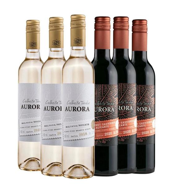 Imagem de Kit Vinho Aurora Colheita Tardia Mix 6 Gfs 500Ml