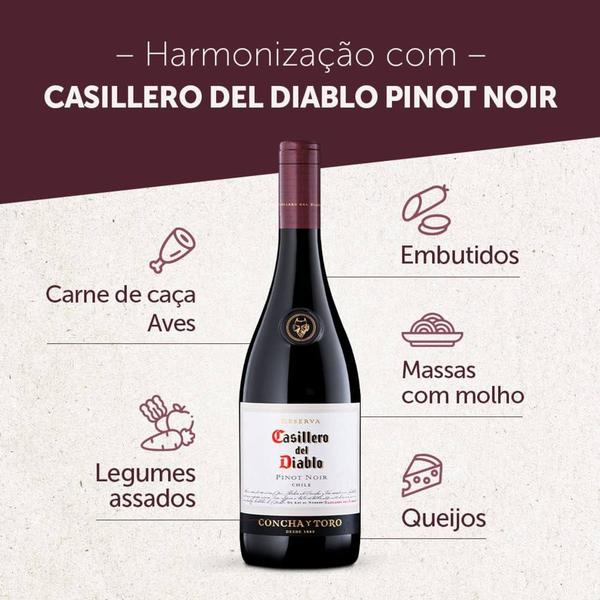 Imagem de Kit Vinho Casillero Del Diablo Pinot Noir 750ml 3 unidades