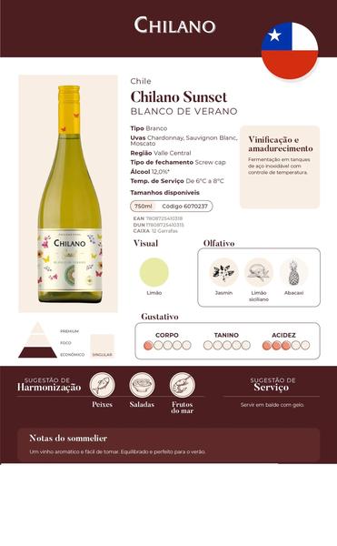 Imagem de Kit Vinho Chilano Sunset Branco Seco Chileno 750ml 2unidades