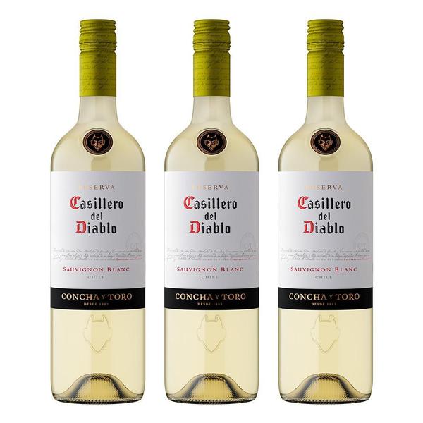 Kit Vinho Chileno Casillero Del Diablo Sauvignon Blanc - 3 Garrafas Imagem de Kit Vinho Chileno Casillero Del Diablo Sauvignon Blanc - 3 Garrafas