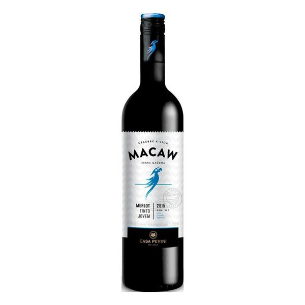 Imagem de Kit Vinho Macaw Merlot Tinto Demi-sec Casa Perini 750ml 2uni