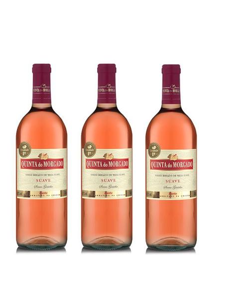 Imagem de Kit Vinho Quinta do Morgado Rosado Suave 750ml 3 unidades