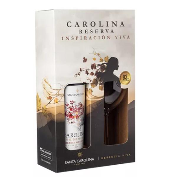 Imagem de Kit Vinho S. CAROLINA Reserva Cab. Sauvignon 750ML + TAÇA