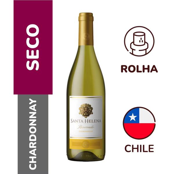 Imagem de Kit Vinho Santa Helena Chardonnay Reservado Branco 750ml 2uni