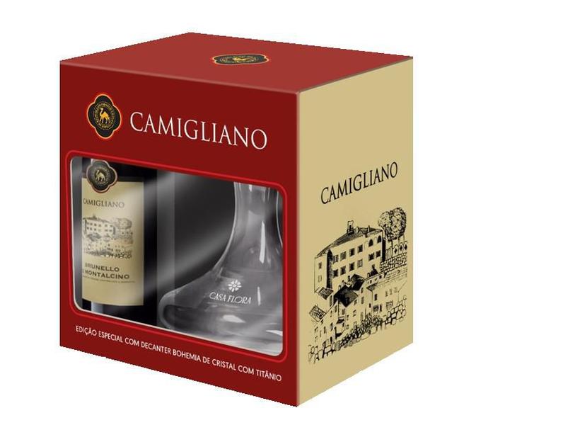 Imagem de Kit Vinho Tinto Brunello Di Montalcino Camigliano  750ml C/ Decanter (consultar safra)