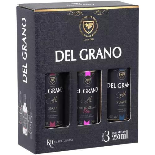 Kit Vinhos de Mesa (Rose, Suave e Seco) 250ml - Del Grano Imagem de Kit Vinhos de Mesa (Rose, Suave e Seco) 250ml - Del Grano