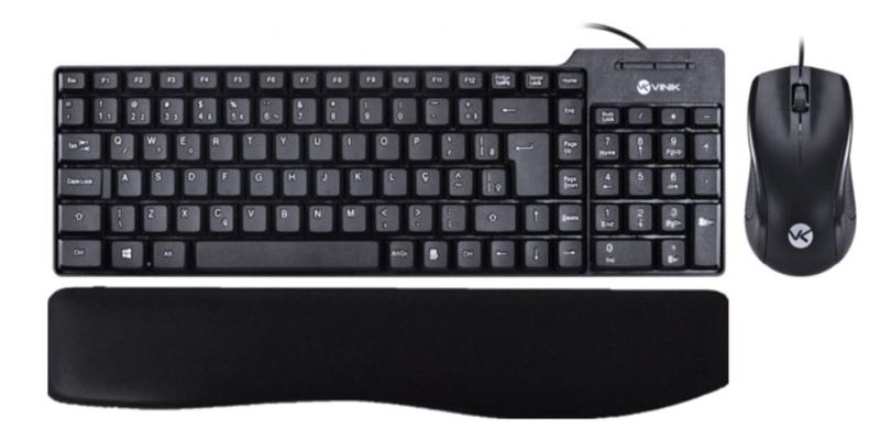 Imagem de Kit Vinik 4 - Teclado Mouse Com Fio + Apoio Teclado(keypad)