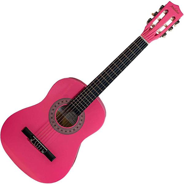 Imagem de Kit Violão Elétrico Infantil Nylon Andaluz AC-340 Rosa Vx07