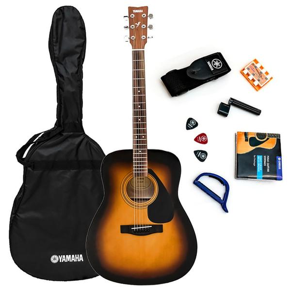 Imagem de Kit Violão Folk Acústico Cordas em Aço F 310P TBS Tobacco Brown Sunburst Yamaha