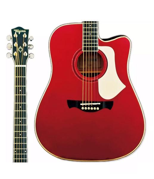 Imagem de Kit Violão Folk Elétrico Tagima Andes Aço Vermelho + Caixa