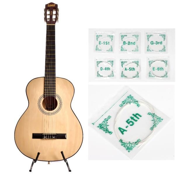 Imagem de Kit Violão Land Acustico Nylon Natural+Encordoamento Pac30