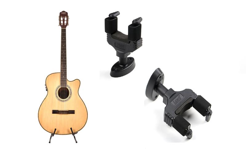 Kit violão land eletrico nylon natural suporte de parede Imagem de Kit violão land eletrico nylon natural suporte de parede