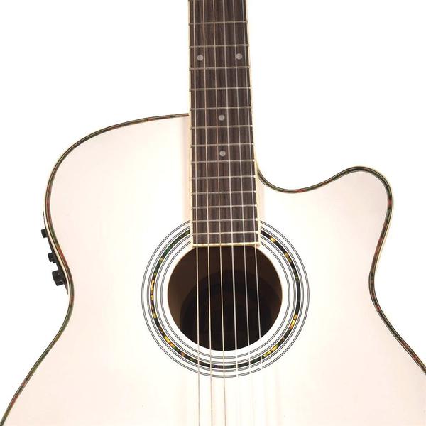Imagem de Kit violão land eletroacústico nylon branco capa correia afinador