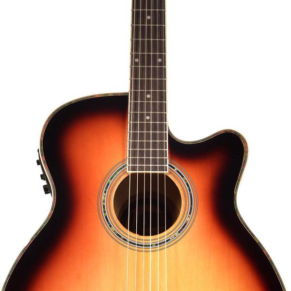 Imagem de Kit violão land eletroacústico nylon sunburst capa correia afinador