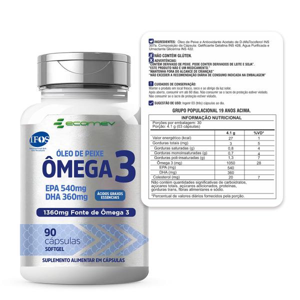 Imagem de Kit Vit. D3 2.000ui + Omega 3 Epa Dha Selo Pureza Ifos 210cáp 1360mg