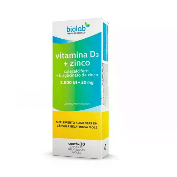 Imagem de Kit Vitamina D3+Zinco 2.000UI 3 Caixas 30 Cápsulas Cada