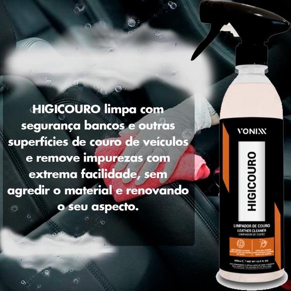 Imagem de Kit Vitrificação Banco de Couro Higicouro + V-leather Vonixx