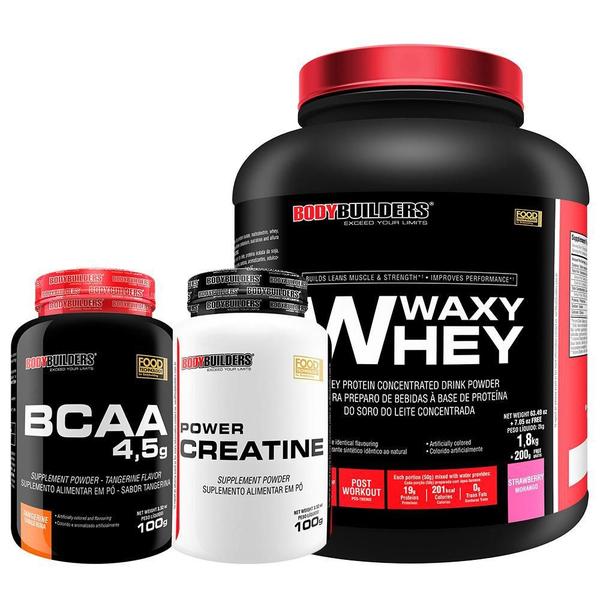 Imagem de Kit Waxy Whey 2Kg+ Bcaa 4,5 100G+ Power Creatina 100G