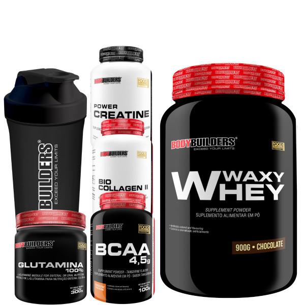 Imagem de Kit Waxy Whey 900g + Bcaa100g + Power Creatina 100g + Bio Colagen 200g + Glutamina 300g + Coqueteleira