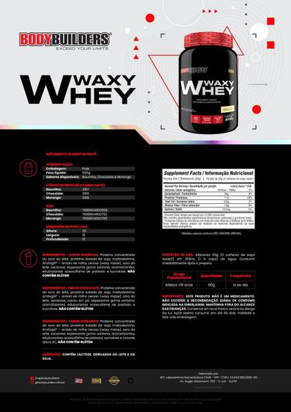 KIT Waxy Whey 900g + Power Creatine 100g + Power Glutamine 100g - Bodybuilders Imagem de KIT Waxy Whey 900g + Power Creatine 100g + Power Glutamine 100g - Bodybuilders