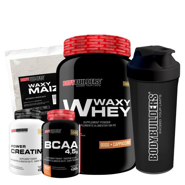 Imagem de KIT - Waxy Whey 900g + Waxy Maize 800g + Power Creatina 100g + BCAA 100g + Coqueteleira - Bodybuilders