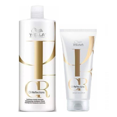 Imagem de Kit Wella Oil Reflections Shampoo 1L+2 Condicionadores 200Ml