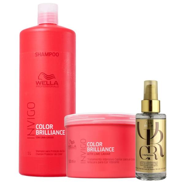 Kit Wella Professionals Color Brilliance Sh 1L + Masq 500g + Oil Reflections 100ml Kit Wella Professionals Color Brilliance Sh 1L + Masq 500g + Oil Reflections 100ml