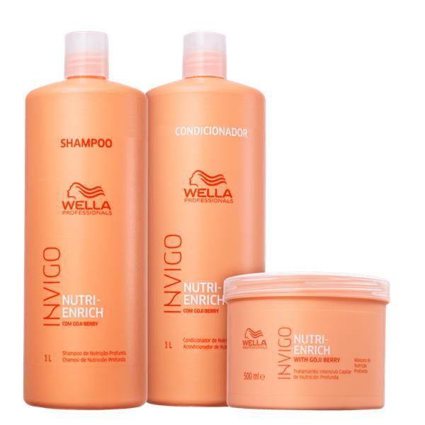 Kit Wella Professionals Invigo Nutri-Enrich Shampoo Condicionador e Máscara (3 produtos)