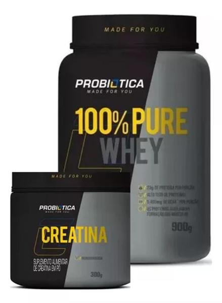 Imagem de Kit Whey 100% Pure + Creatina 100% Pura Monohidratada 300g- Probiotica